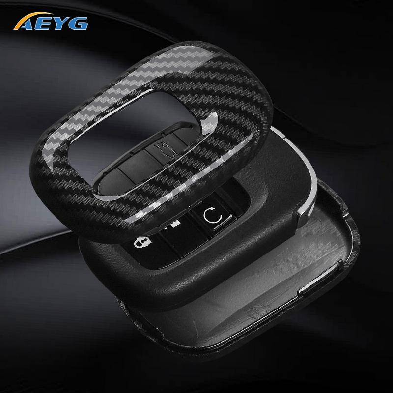Carbon Fiber Car Key Case Cover For Honda For Civic For Accord For Cr-V For Hr-V For Pilot Pu Accessories