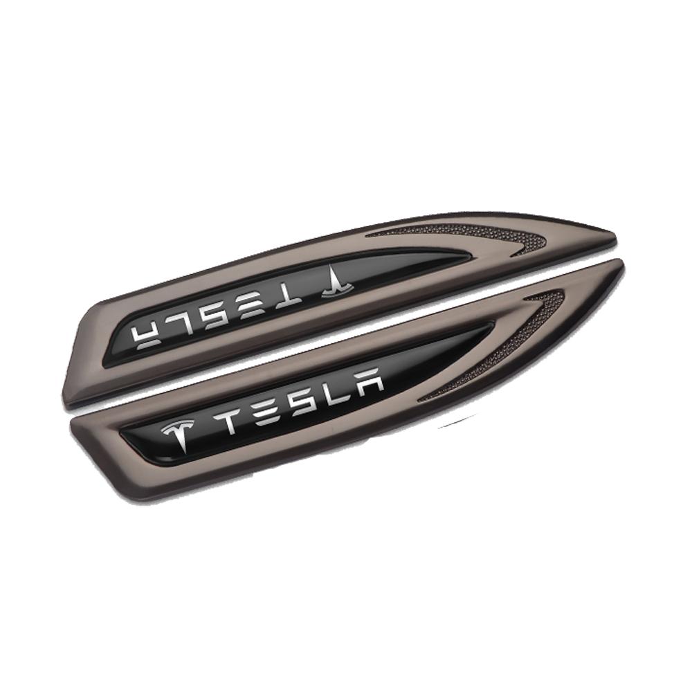 

2PCS 3D Metal Car Side Fender Emblem Sticker Auto Body Trunk Decal Valve For Tesla Model 3 Model S Model X Y Juniper Accessories