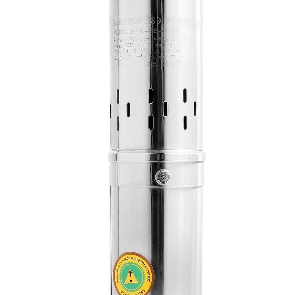 370W 24V Solar Water Pump Deep Well Solar Submersible Pump Head 65m Stainless Brushless Solar Water Pump