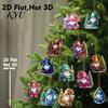Cute Gnome Bag Pendants 12Pcs Christmas Hanging Ornaments, 2D Flat Colorful Pendants, Acrylic Xmas Tree Dwarf Party Decor Decorations with Chain