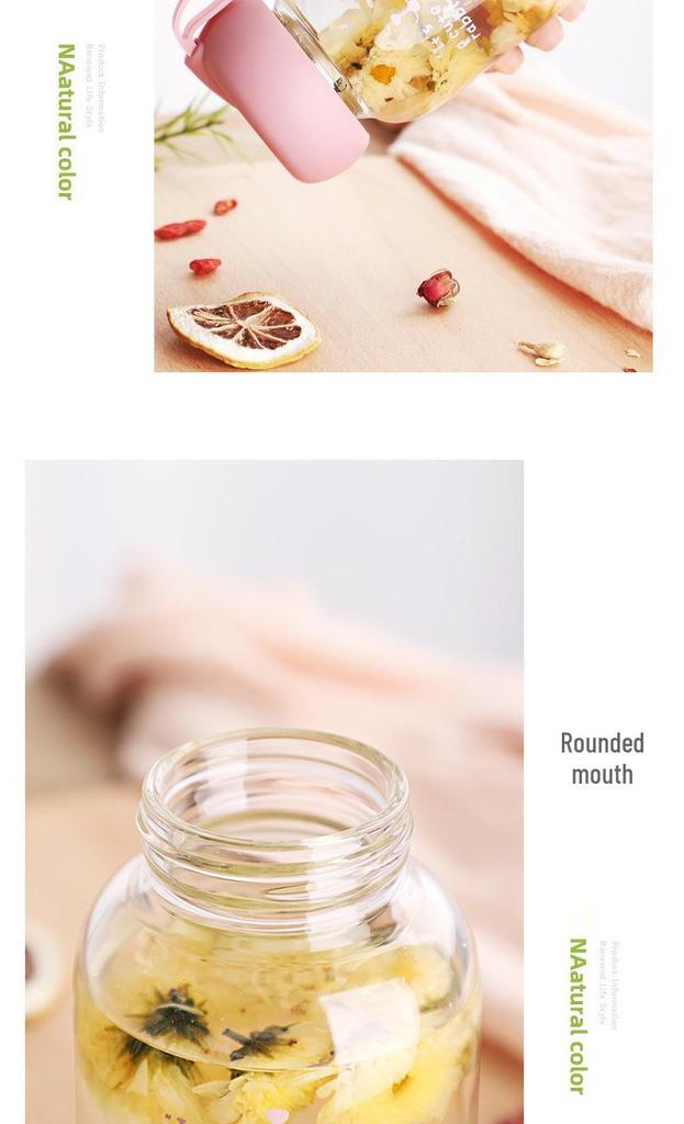 Heat-Resistant Borosilicate Glass Cup for Women - Cute, Portable, Transparent, Small Tea Brewing Cup