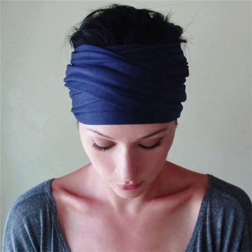 Fashion Sexy Women's Yoga Sports Wide Hairband Elastic Boho Wristband Girls Running Gym Headwrap