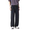 Solid color simple trendy brand commuter light business small trousers men's fashion loose wide-leg straight casual trousers