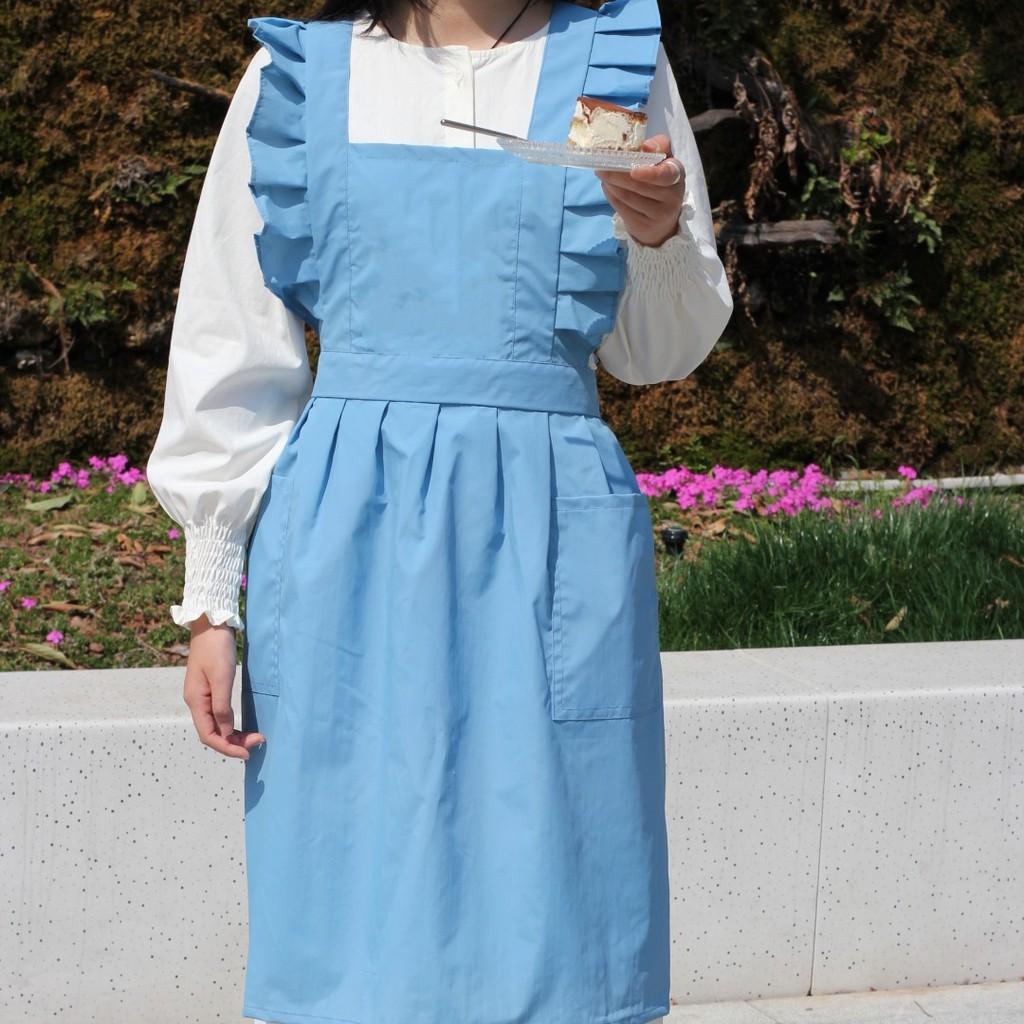 Waterproof Sleeveless Apron For Kitchen And Art With Ruffled Style Crossback