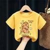 Kids Girls T-shirt Capybara Tees 3-10Years Toddled Girls Short Sleeved Clothes Baby Girls Round Neck Tops Birthday Gifts