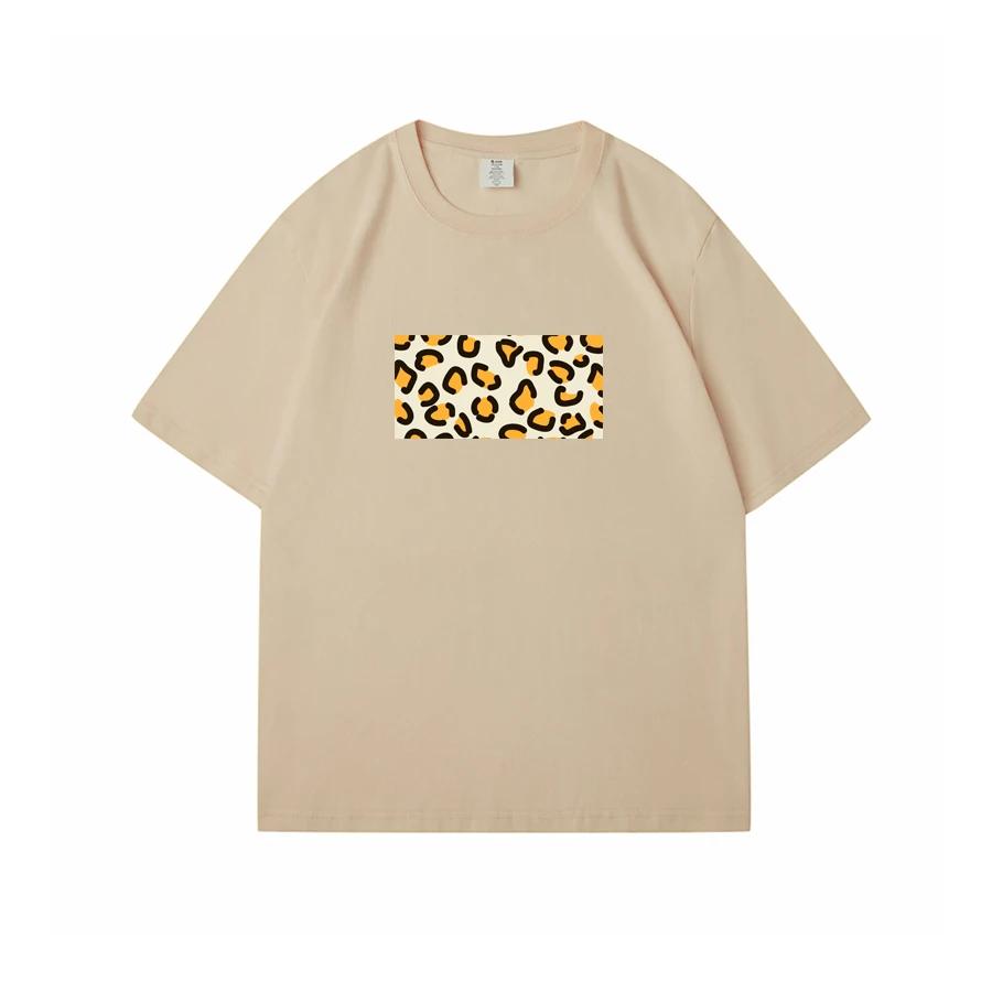 

Жіночі футболки з милим смішним принтом, нові 2024 року з леопардовим візерунком, жіночі вуличні повсякденні футболки, жіночі рожеві літні топи з коротким рукавом XS