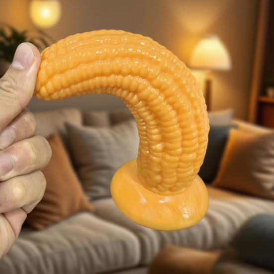Dildo al Silicone a Ventosa per Mais per Donne, Pene Finto Morbido Realistico con Base a Ventosa Forte, Giocattolo per Adulti per Gioco Solo