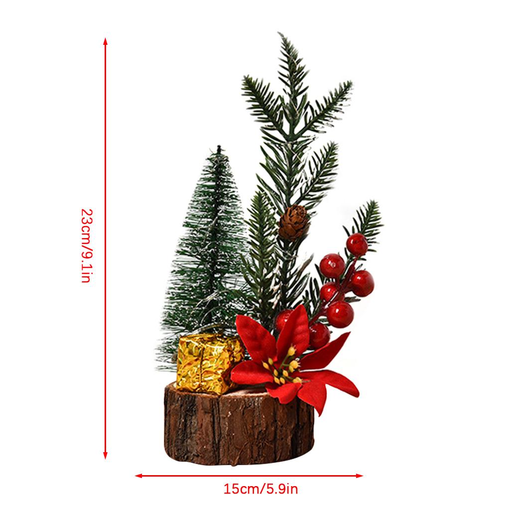 Mini Christmas Tree With LED Light Small Pine Tree Table Xmas Decor Gifts