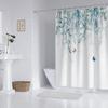 Green Leaf Vine Waterproof Mildew-resistant Shower Curtain, Punch-free Blackout Curtain - Polyester.