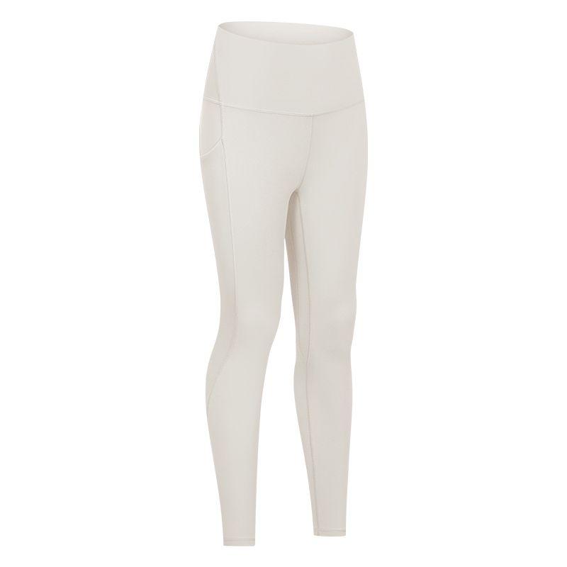 Flat Nude Feel with Pocket Yoga Pants Peach Hip Outwear Professional Running Exercise Workout Pants Female High Waist Hip Lift