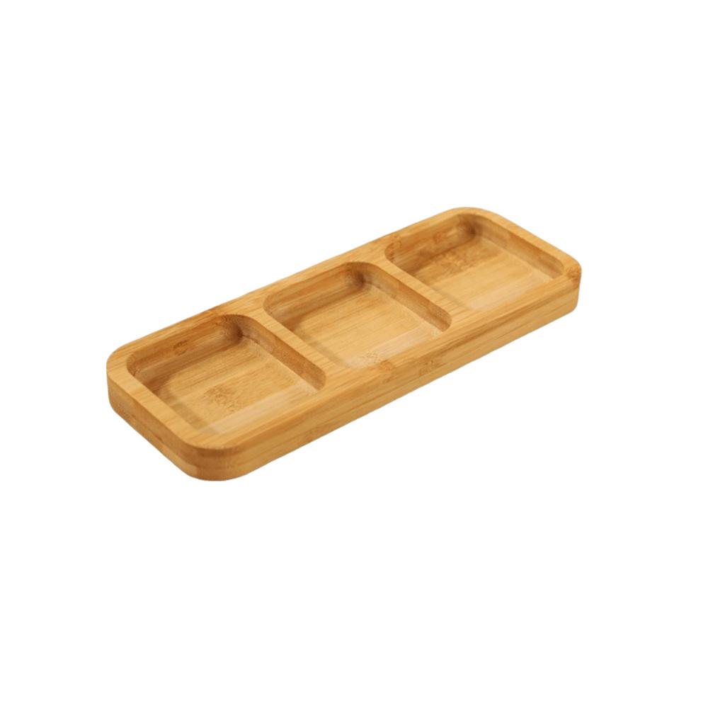 Natural Bamboo Bamboo Food Platter Divided Divided Fruit Dishes  Dining Area