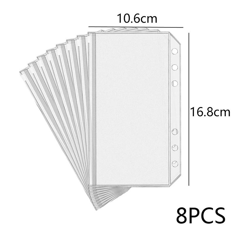 8 SZTUK Kieszonki do segregatora PVC Koperty na gotówkę A5 A6 A7 Foldery z zamkiem Saszetki Organizer na pieniądze Segregator dokumentów Wkłady do segregatora