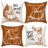 Autumn Pumpkin Set Pillow Cover Home Decor Sofa Cushion Letter Print Bedside Cushion Cover
