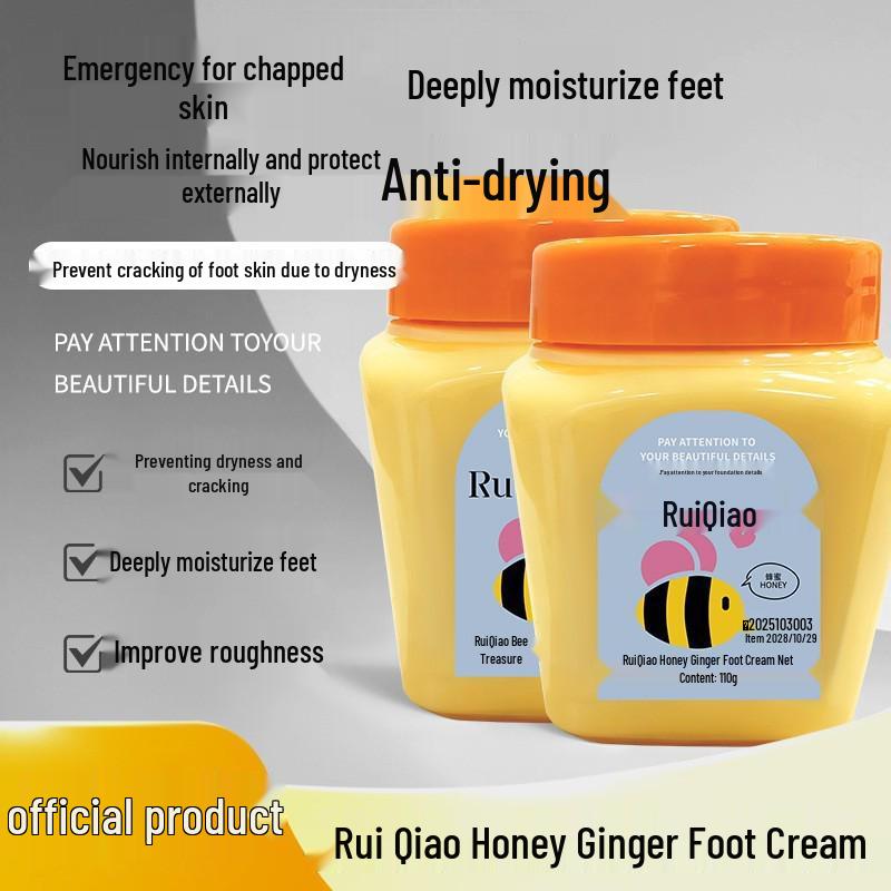 Honey Ginger Foot and Hand Cream for Dry, Cracked Skin – Moisturizing and Hydrating Body Lotion, Perfect Gift
