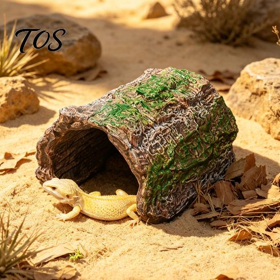 Reptile Supplies for Tanks Hideout Cave, Tree Trunk Gecko Lizard Realistic Arched Habitat Decoration Bark Hideaway Spiders Tortoises Tank Terrarium
