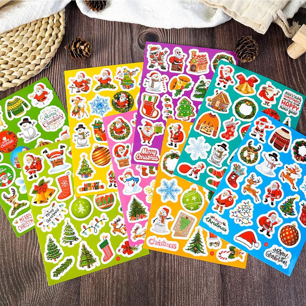 160Pcs Holiday Stickers Christmas Theme Stickers for Kids Christmas Ornament Stickers Bulk Pack Party Gifts for Adults Party