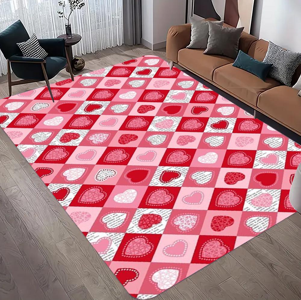 Red Love Carpet Suitable for Pads In Bedrooms Living Rooms Corridors Floor Mat Living Room Decoration Valentine's Day