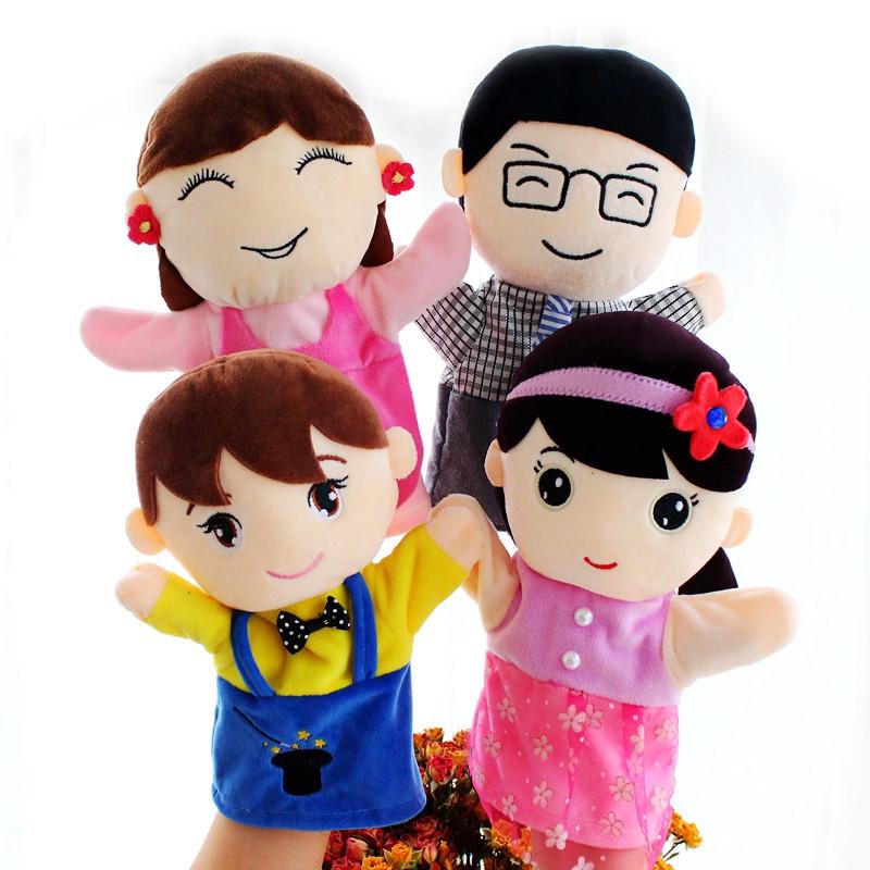 Six-Person Family Hand Puppet Set: Plush Toys for Storytelling & Kindergarten Performances