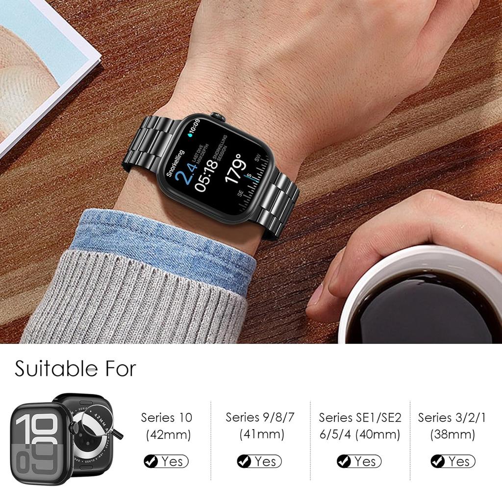Stainless Steel Replaceable Strap Wristband For Apple Watch Band S10 46mm 42mm 38/40/41/44/45/49mm For Apple Watch Ultra 9 8 7 6 5 4 3 2 1 SE Band