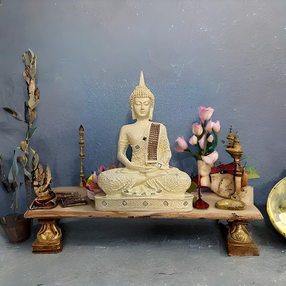 Statuia lui Buddha Șezut și meditație de 25 de centimetri, piesă de prezentare Idol Articole de decor pentru sufragerie și cadouri