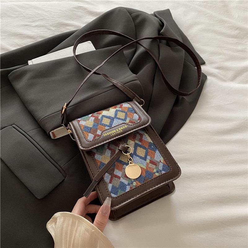 2025 Damska Retro Lniana Haftowana Torba Crossbody na Telefon