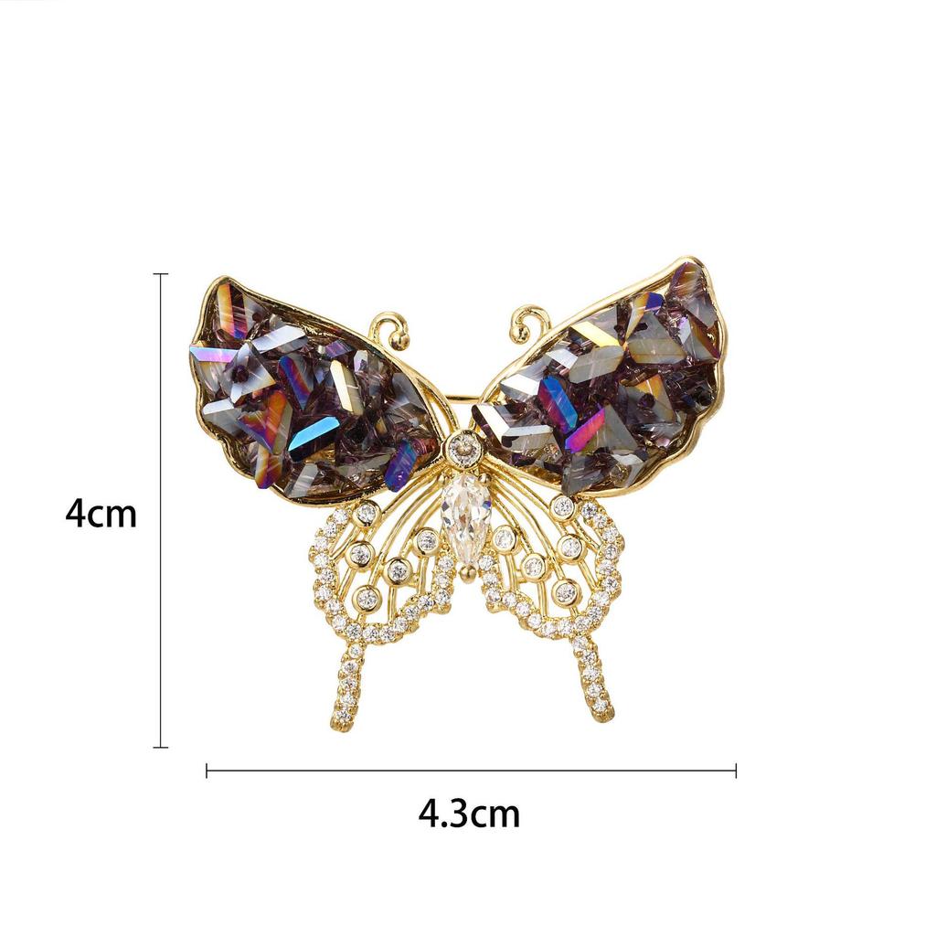 Snowflake & Butterfly Zircon Brooch with Freshwater Pearl for Women's Korean Style Suit Coat