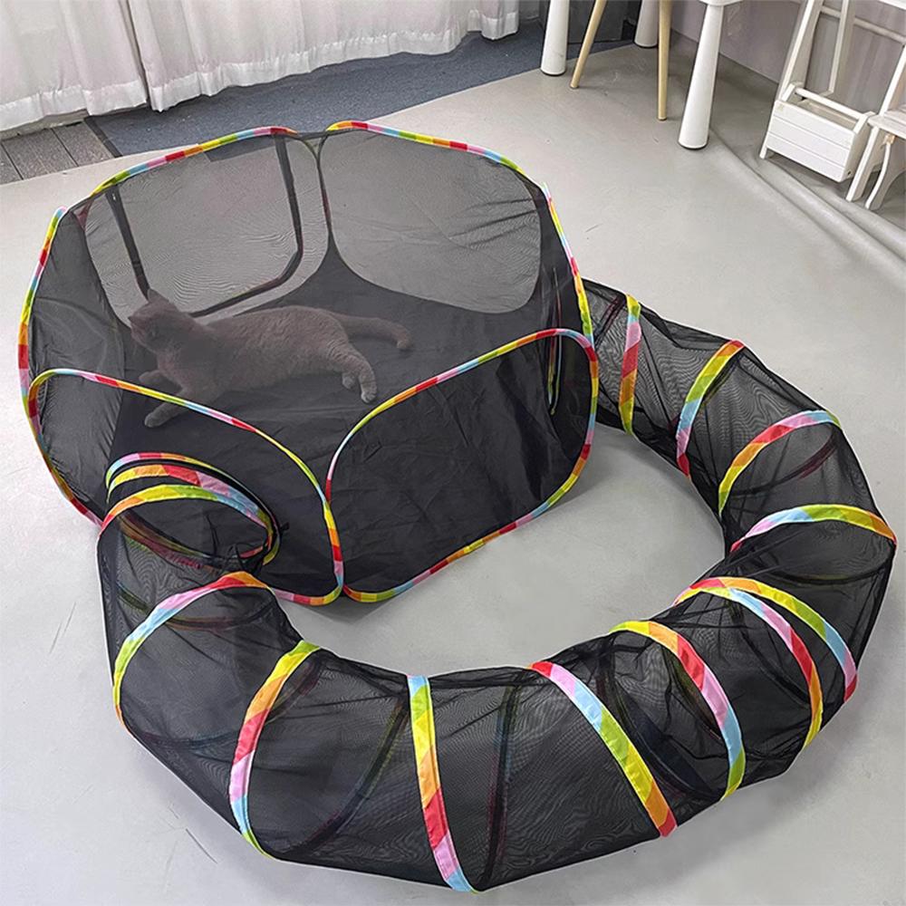Outside House for Indoor Cats Playground Portable Foldable Tent Tunnel Small Animal Friendly Design for Cats Playing