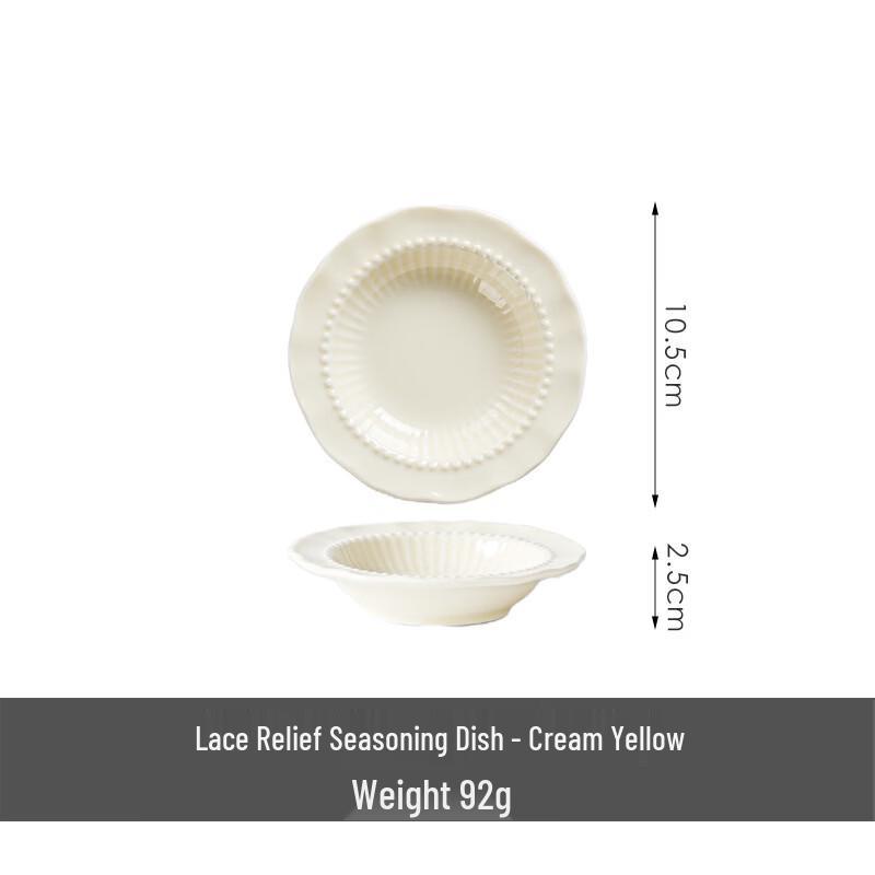 Cream Style Embossed Ceramic Dinnerware