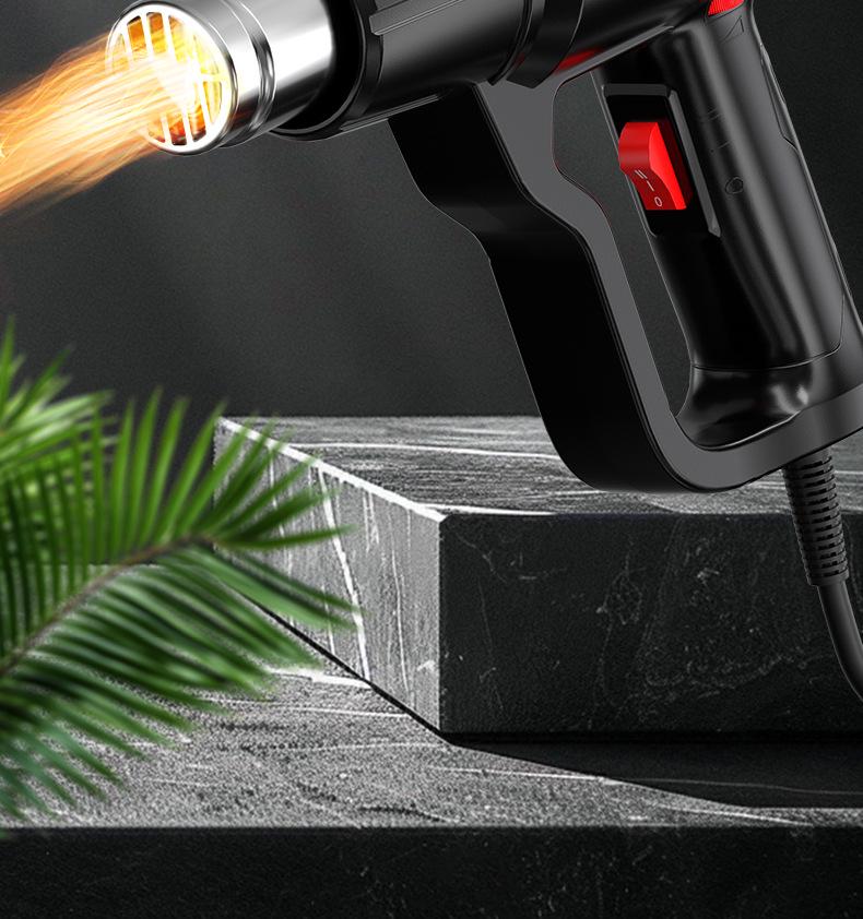Delixi Electric Digital Display High-Power Hot Air Gun for Temperature Control & Film Shrinking.