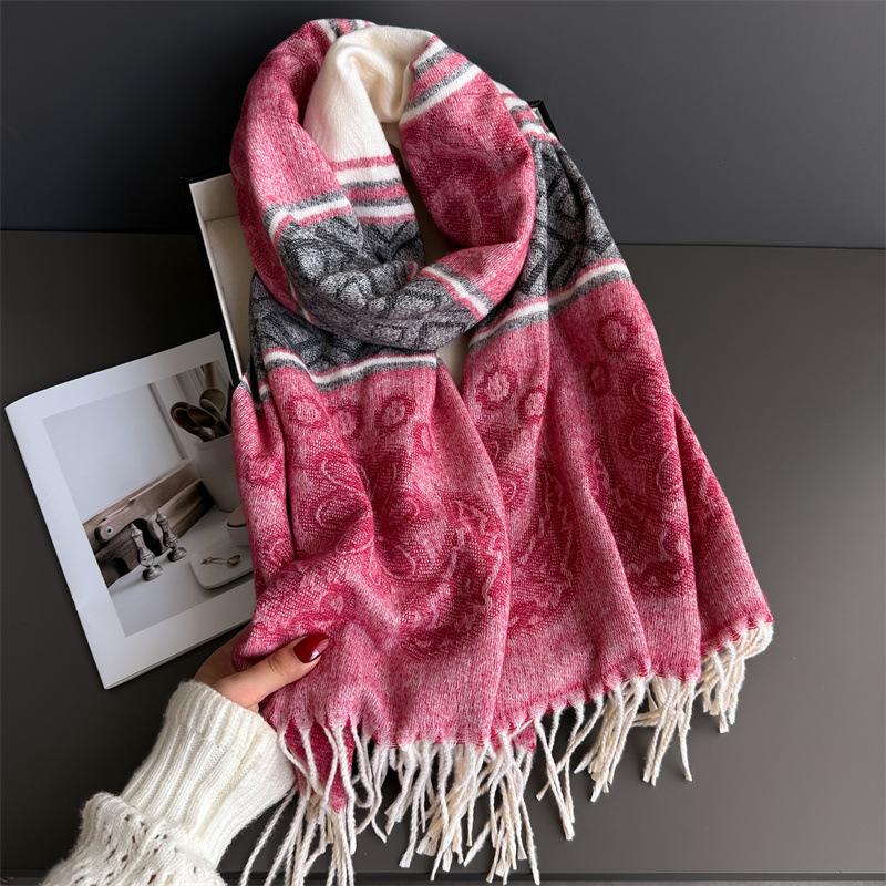 Luxury Winter 100% Wool Scarf Women Thicken Solid Cashmere Handkerchief Warm Pashmina 2 Colours Female Shawl Pareo Soft Bufanda
