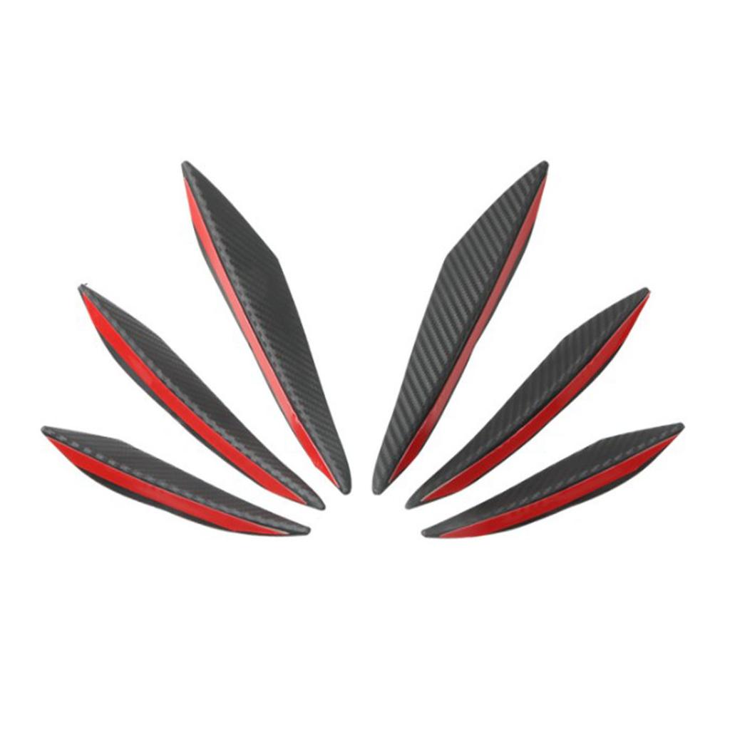 6 Stück Frontstoßstange Diffusor Flossen Carbonfaser-Stil Seiten Canards Lippe Dekoration Karosserie Spoiler Universelle Passform
