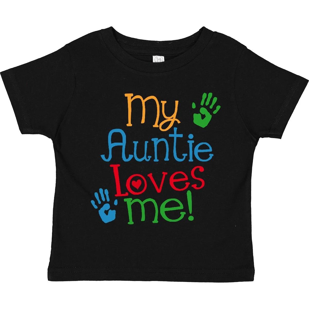Inktastic My Auntie Loves Me Nephew Toddler kids boys T-Shirt Aunty Boys Girls Clothing 160