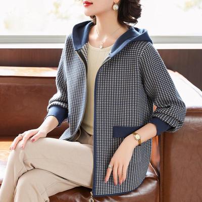 Baolianduo Dames Hooded Rits Gebreide Jas
