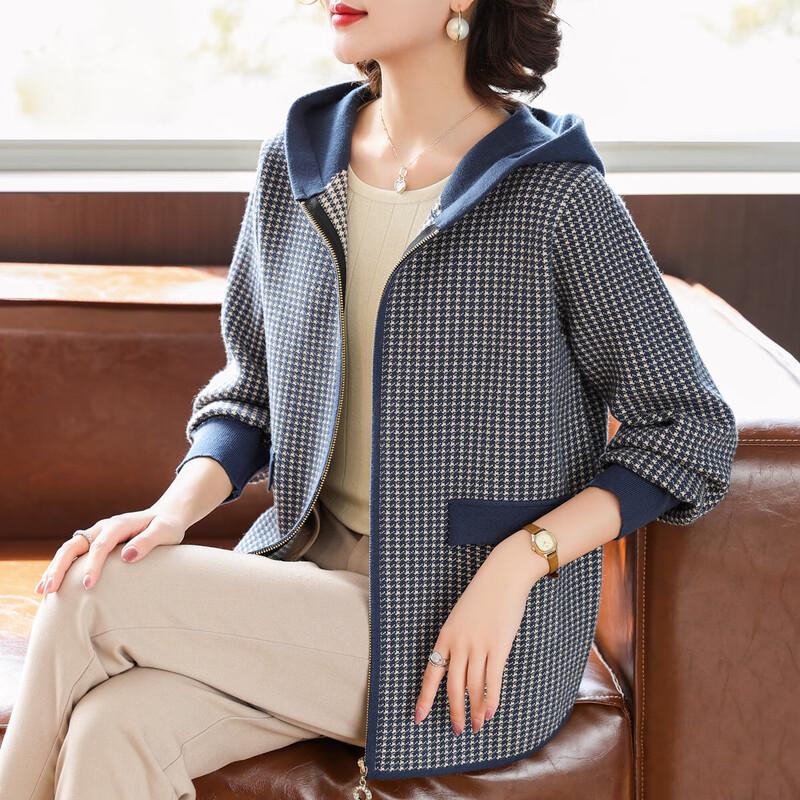 

Женский кардиган-жакет BaoLianDuo средней длины, вязаный, с капюшоном L