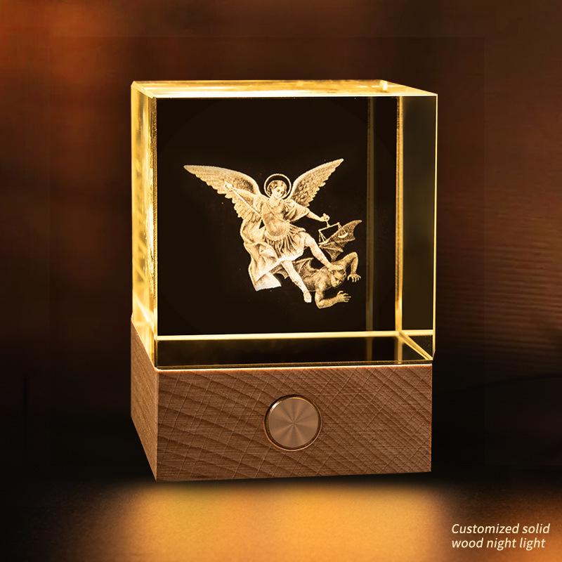 Starry Sky Cube Crystal Night Light: Creative Bedside Atmosphere Lamp