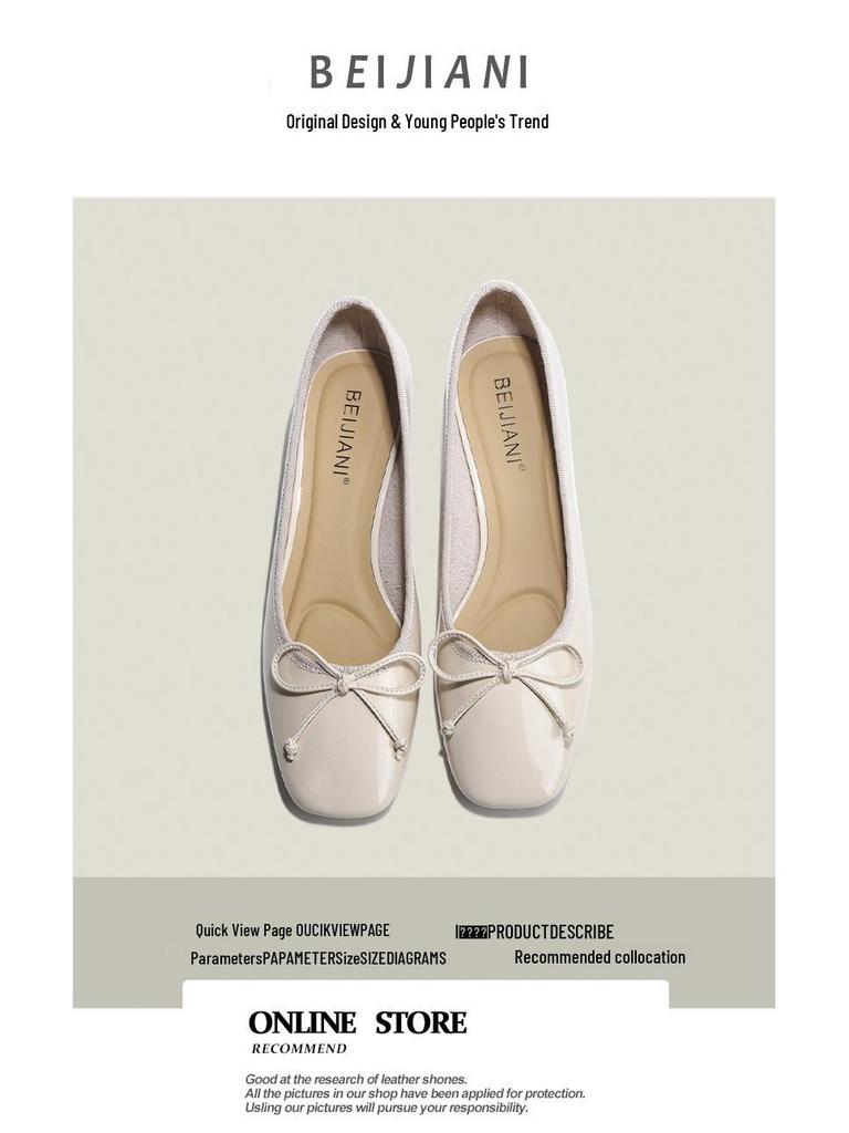 BEIJIANI Women's Square Toe Mid Heel Mary Jane Shoes - Super Soft Bow Chunky Heel for Spring Autumn