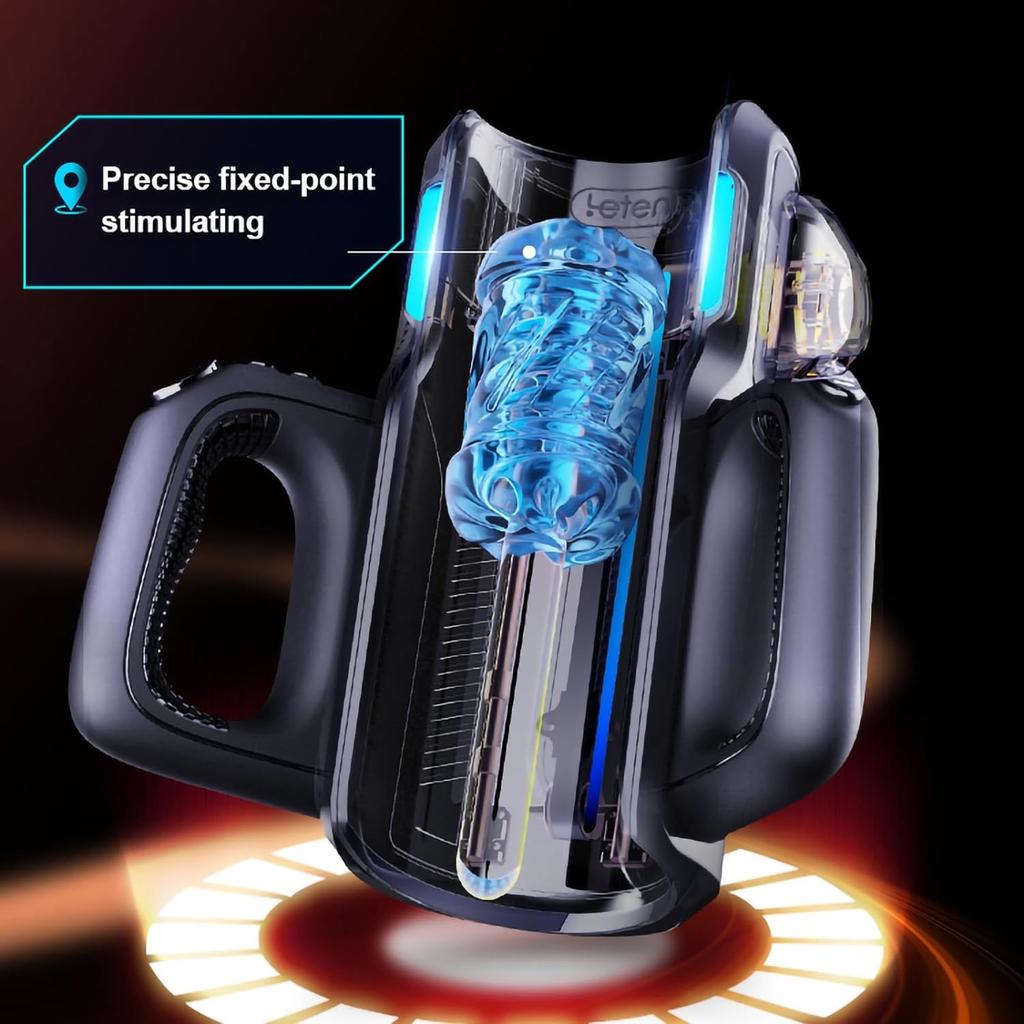 Stroj na sex Leten King s dvojitými rukojeťmi Elektrický masturbátor s přírazem pro muže Orgasmus Hračky pro dospělé 2 Měkké návleky Hlasový stimulátor penisu