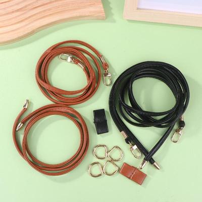 3 szt./zestaw DIY Okrągły PU Skórzany Szydełkowy Tkany Zestaw Torebki Trwały Jednolity Kolor Dno Torby Podstawa Torba Ręcznie Robiona Sznurek Akcesoria