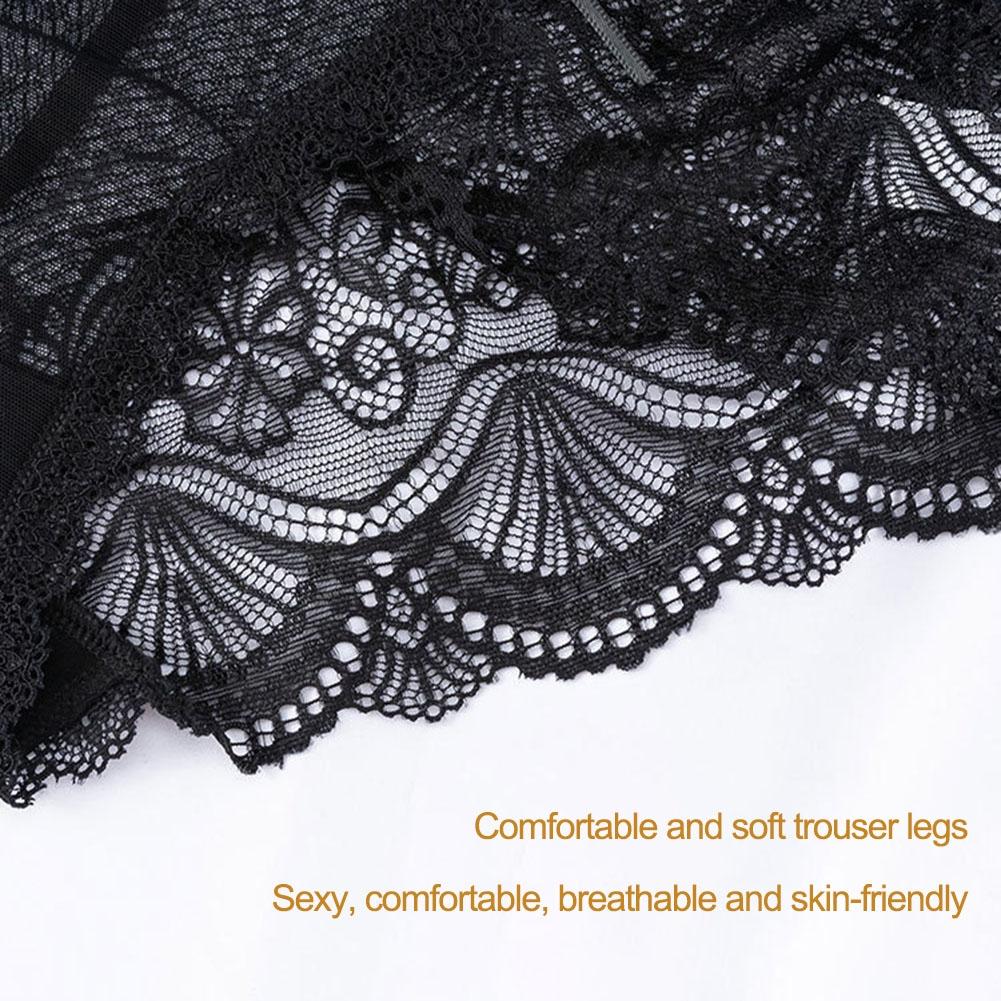 Transparent Breathable Women's Mesh Panties Bow Edge Body Sculpting