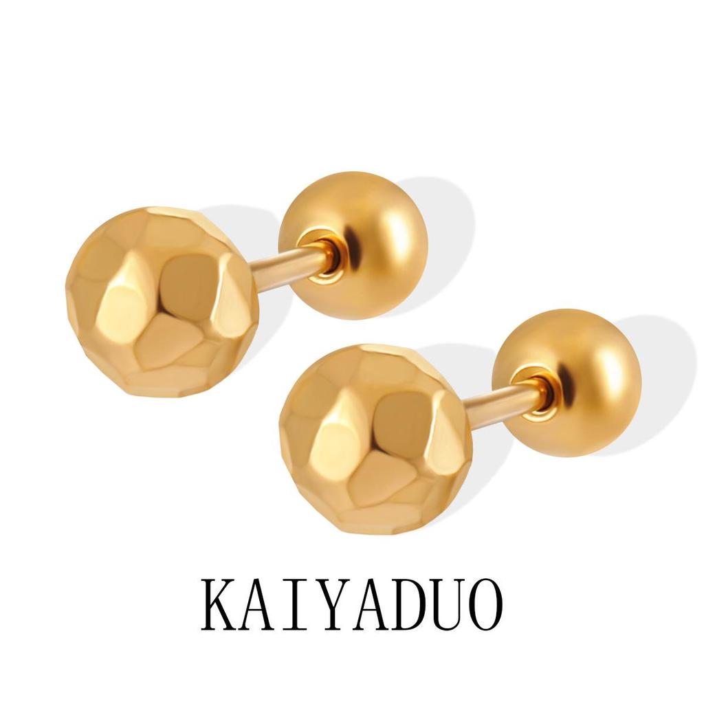 Faceted Diamond Twist Screw Cartilage Stud Earrings, Sleep-Friendly Titanium Steel for Women