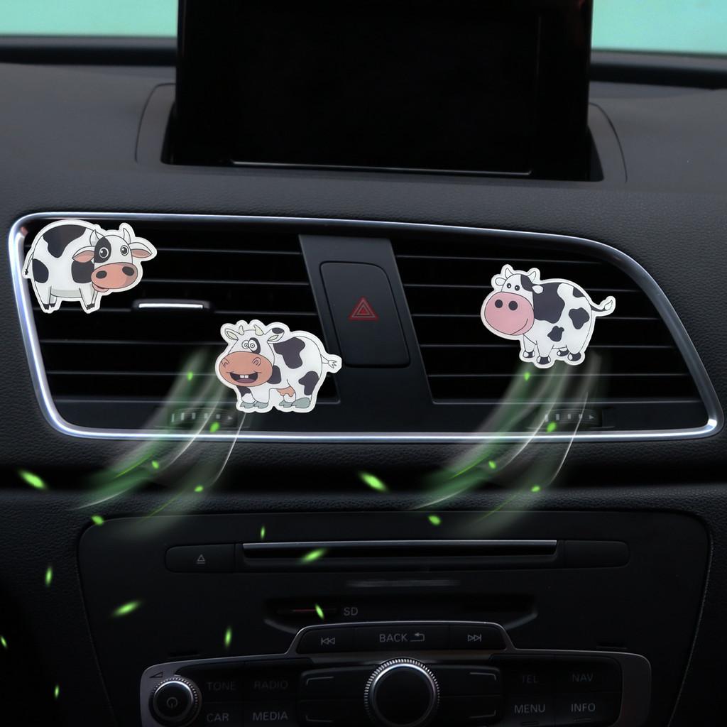 New Acrylic Cartoon Cow Car Perfume Clip Air Vent Decorative Cute Cow