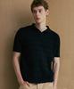 NODU Six Cable Collar Short Sleeve Knit [Black]