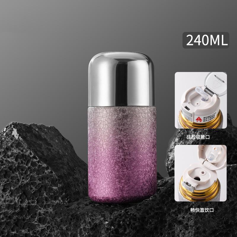 Мини 240 мл термос из нержавеющей стали с титановым покрытием чашка для кофе и чая кружка-фильтр термос термос бутылка termo titanio 240ML 8OZ розовый