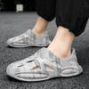 Summer Men Slippers Men Hollow Out Non-Slip Beach Shoes Sneaker Male Casual Slip On Flats Sandal Water Shoes Print