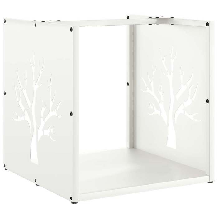 VidaXL Portant de bois chauffage blanc 40x40x40 cm 864244
