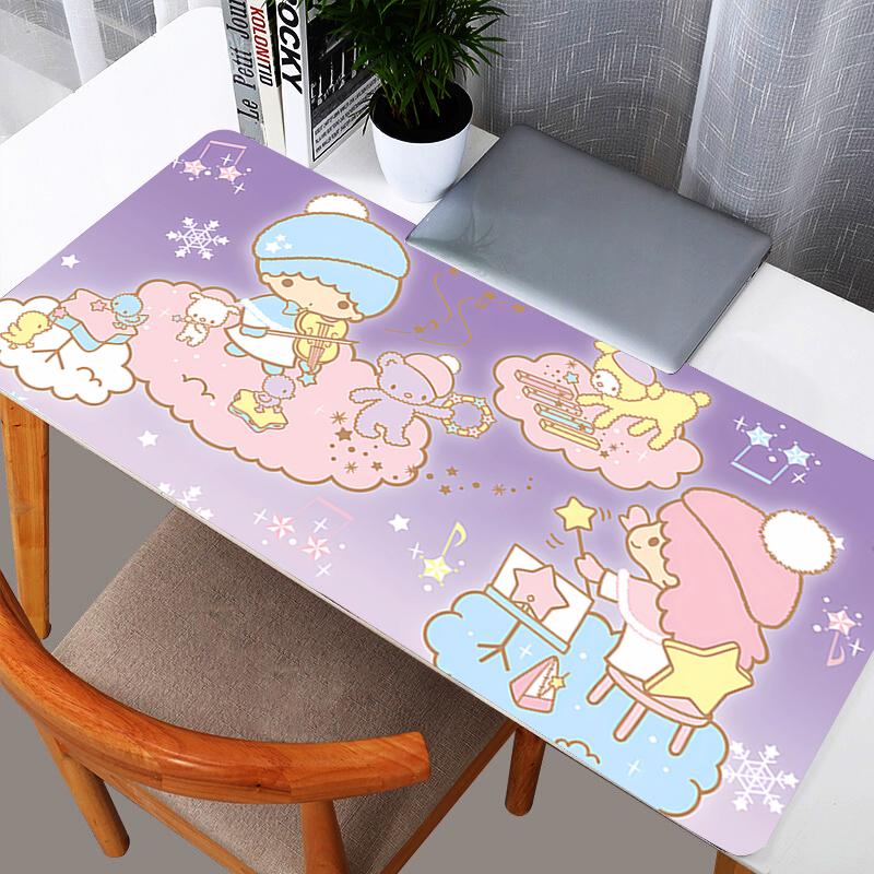 Little Twin Stars Mouse Pads Anime Gamer Gaming New Accessories Speed Keyboard Rubber Lock Edge Desk Mat Laptop Mousepad