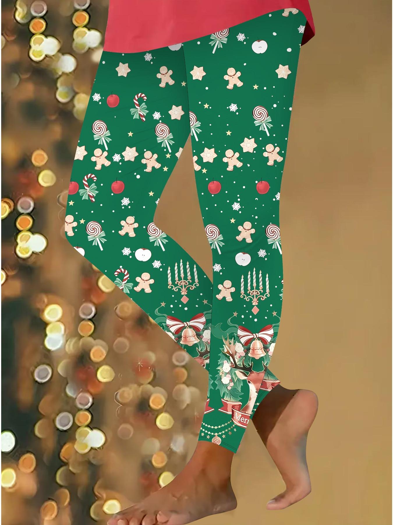 

Womens Christmas Festival Prints Stretch Yoga Leggings Fitness Running Gym Sports Active Pants S