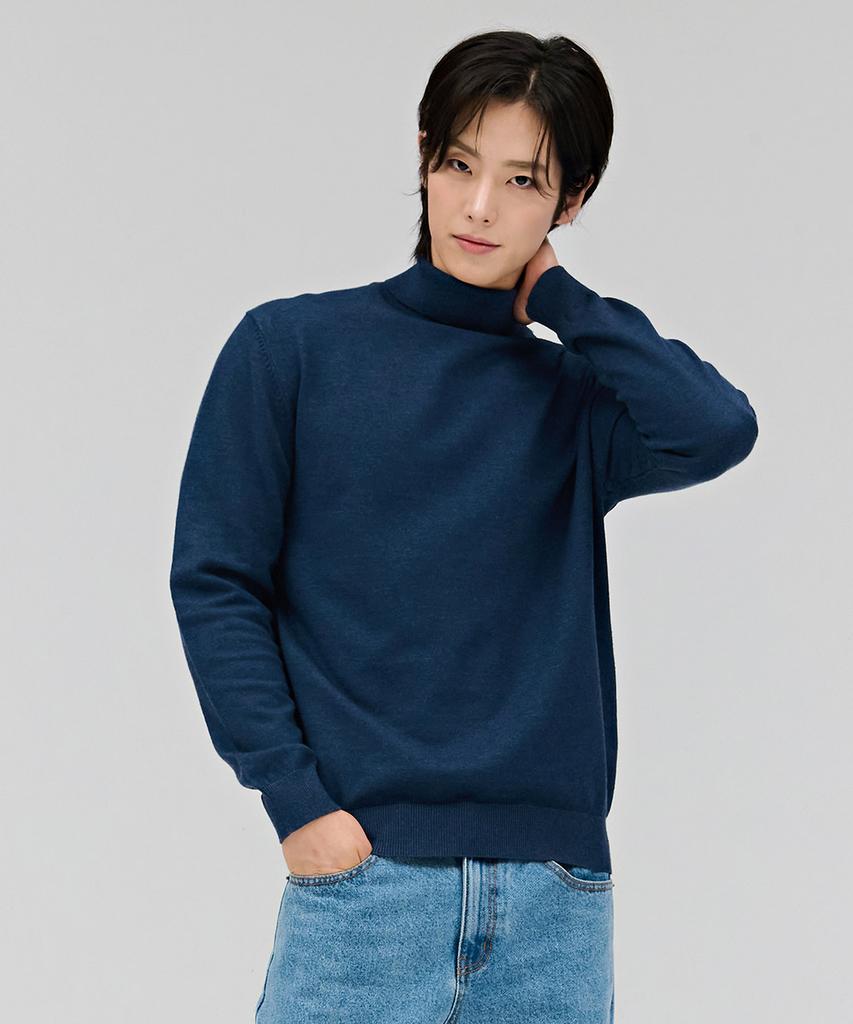 CHASECULT Men'S Essential Turtleneck Sweater - Navy