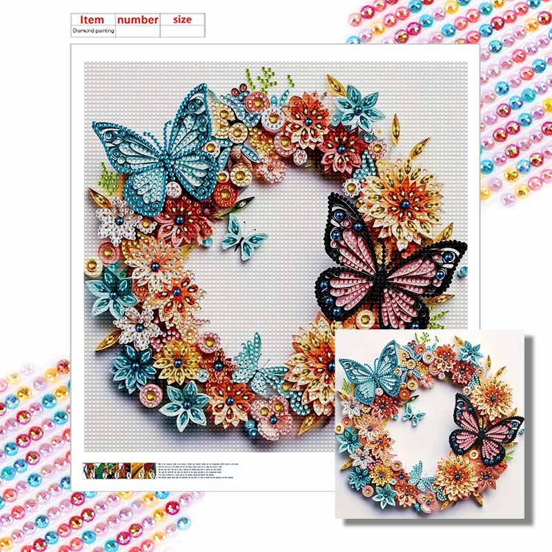 New Arrival 5D DIY Full Circle Diamond Painting "Butterfly Circle" Embroidery Cross Stitch Home Decor Gift