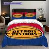 Detroit Pistons Basketball Team Logo Bedding(1 * duvet cover + 2 * pillowcase, without core) Soft and comfortable Bedding set Christmas birthday gift